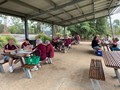 Lunch at the dam picnic shelter